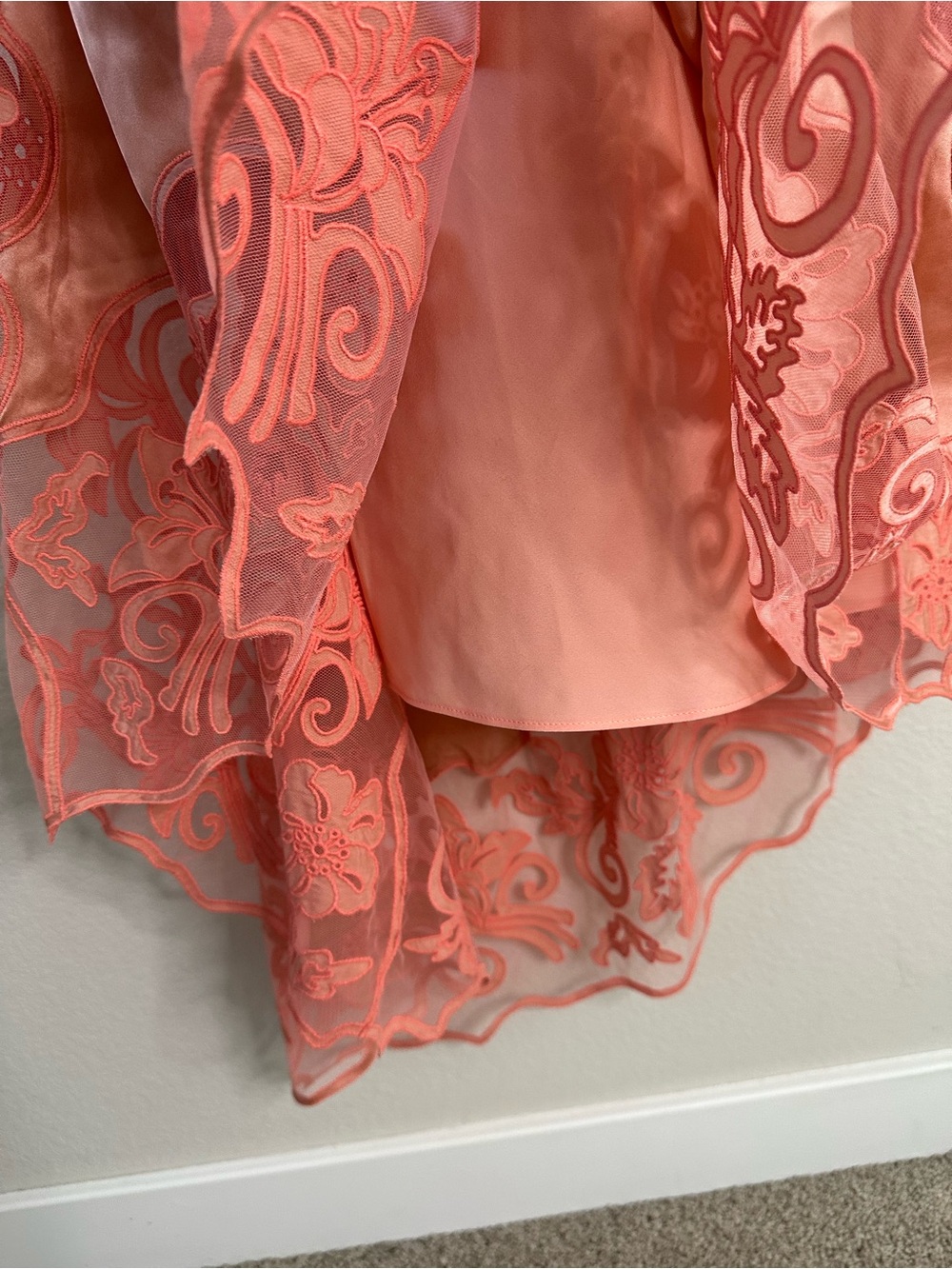 ULLA JOHNSON Kaia Open-Back Asymmetric Lace Silk Midi Pink Dress SZ US 6 - Picture 6 of 11